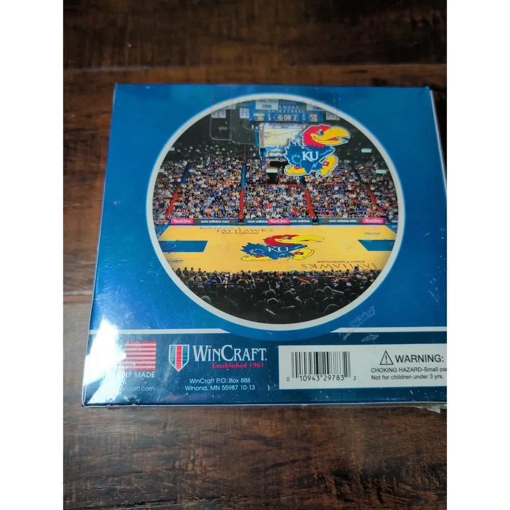 Kansas Jayhawks Collegiate Basketball KU Jigsaw Puzzle 500 PC Round WinCraft NIB